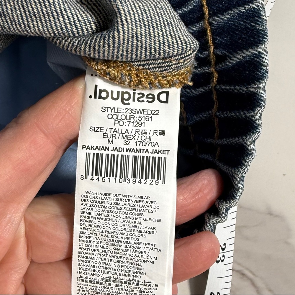 Desigual $269 Multicolor Embroidered Jean Jacket multi pattern high end market - Picture 11 of 11